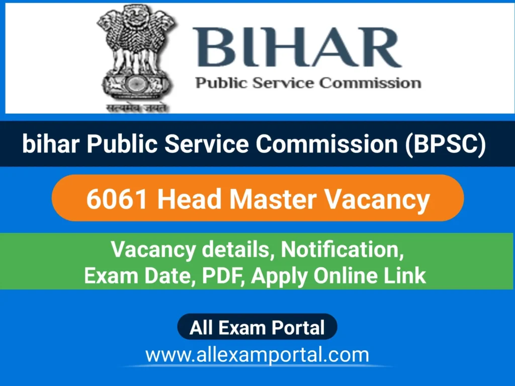 Bihar BPSC Head Master Recruitment 2024