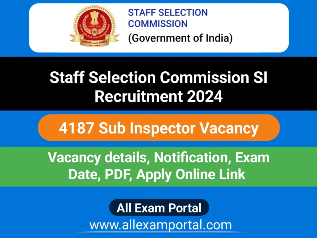 SSC SI Delhi Police recruitment 2024