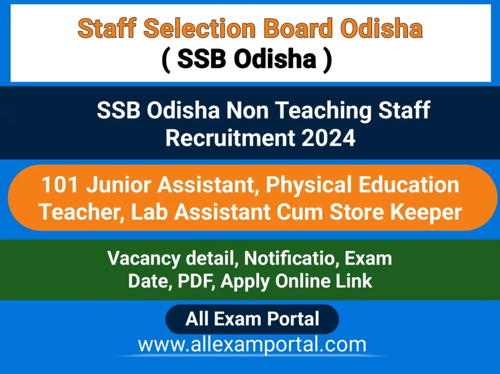 SSB Odisha Non Teaching Staff Recruitment 2024