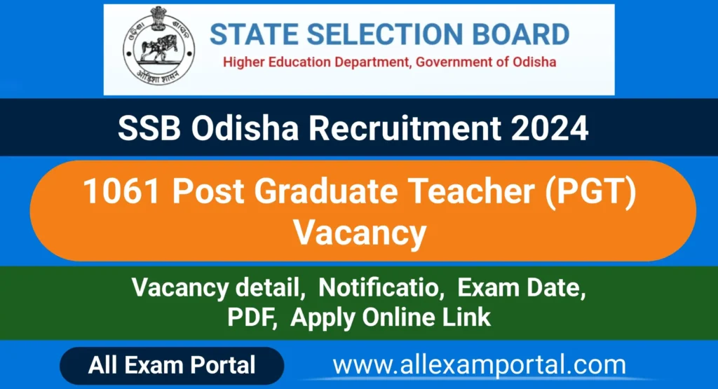 SSB Odisha PGT Recruitment 2024