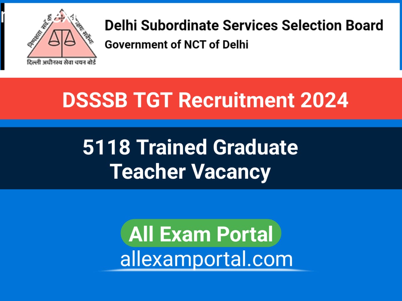 You are currently viewing Delhi DSSSB TGT Recruitment 2024 | 5118 Trained Graduate Teacher